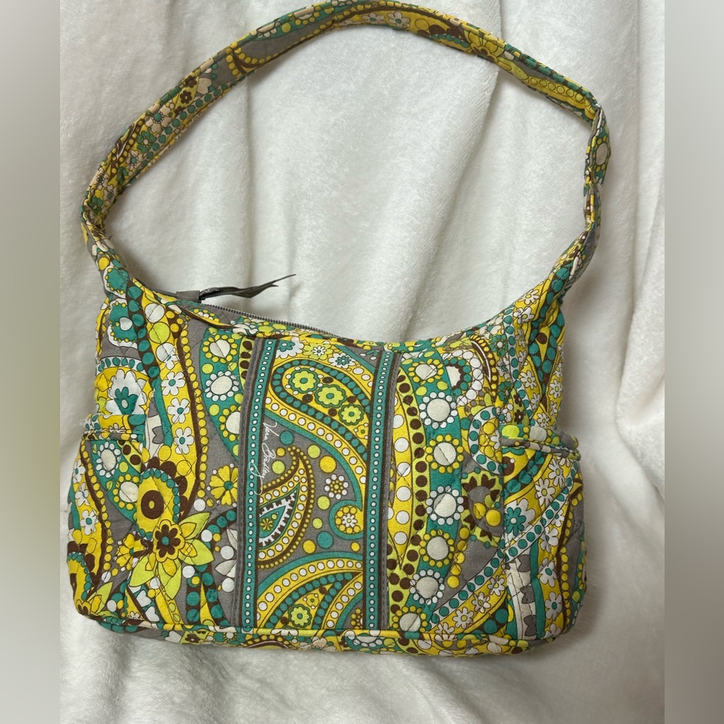 Vera Bradley Floral Shoulder Bag - Yellow And Green